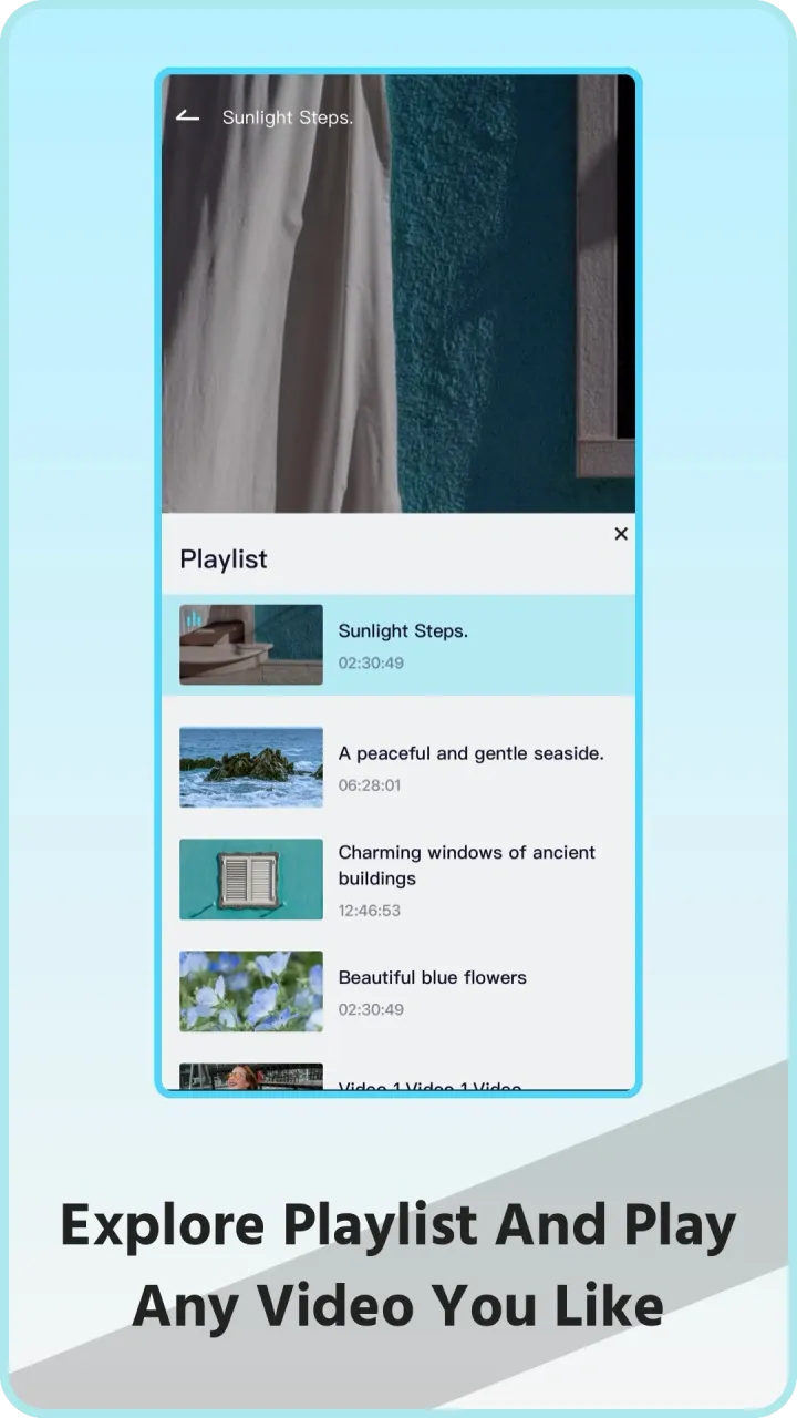 Explore Playlist And Play Any Video You Like